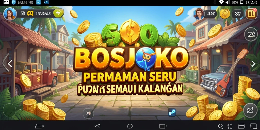 Screenshot utama BOSJOKO menunjukkan aksi seru dalam permainan Tycoon.