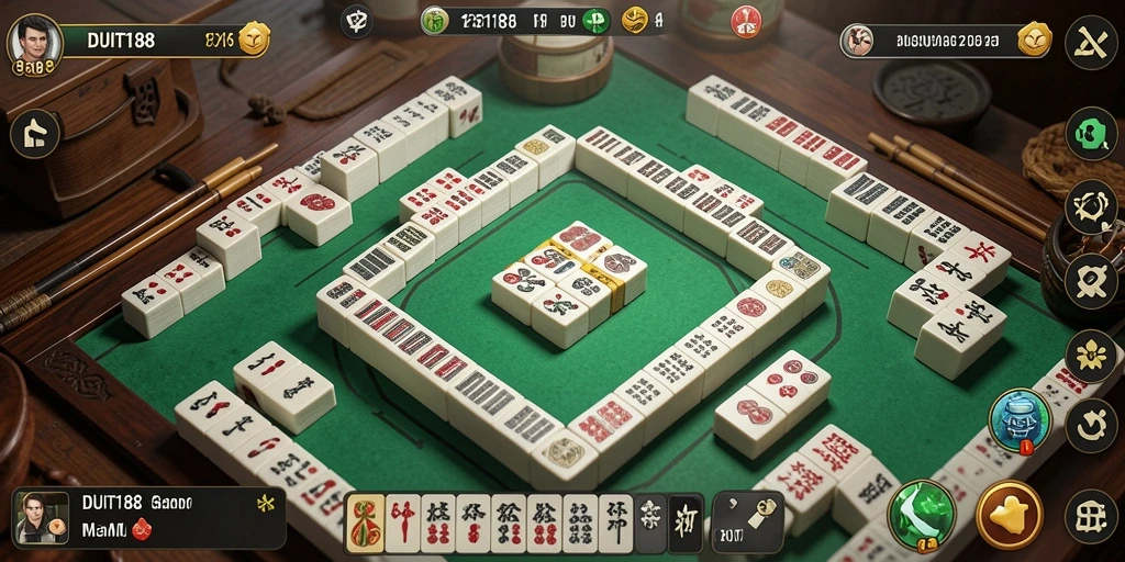 Tampilan menarik dari gameplay Mahjong di DUIT188.