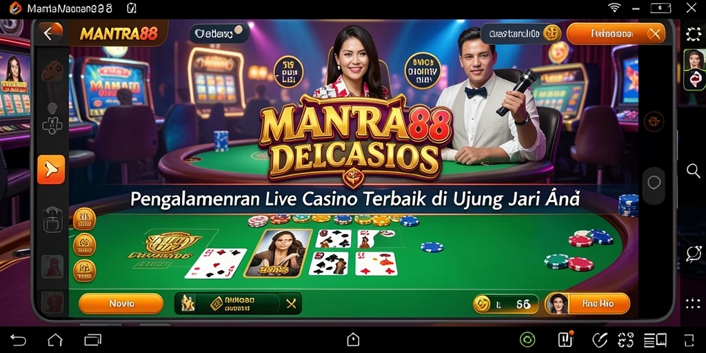 Tampilan atraktif gameplay dari aplikasi Live Casino MANTRA88.