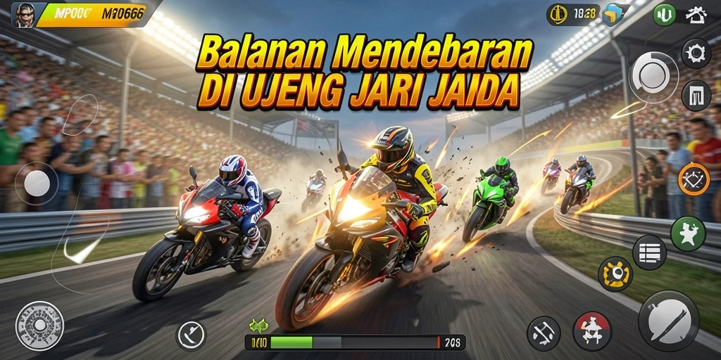 Tangkapan layar utama menunjukkan serunya gameplay balapan di MPO666.