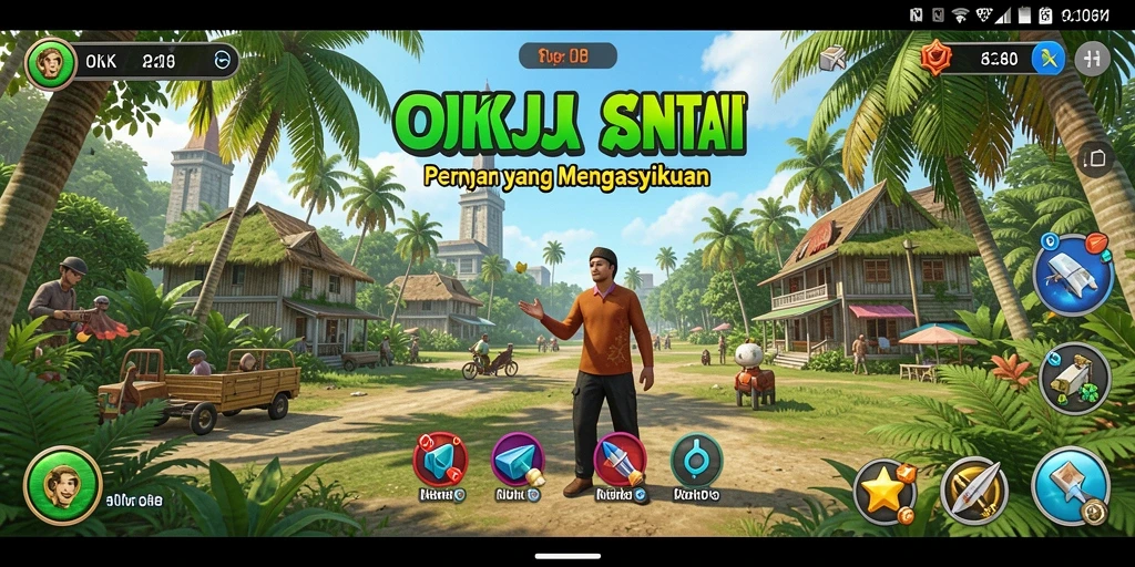 Tampilan gameplay <strong>OKJK</strong> yang ceria dan interaktif.