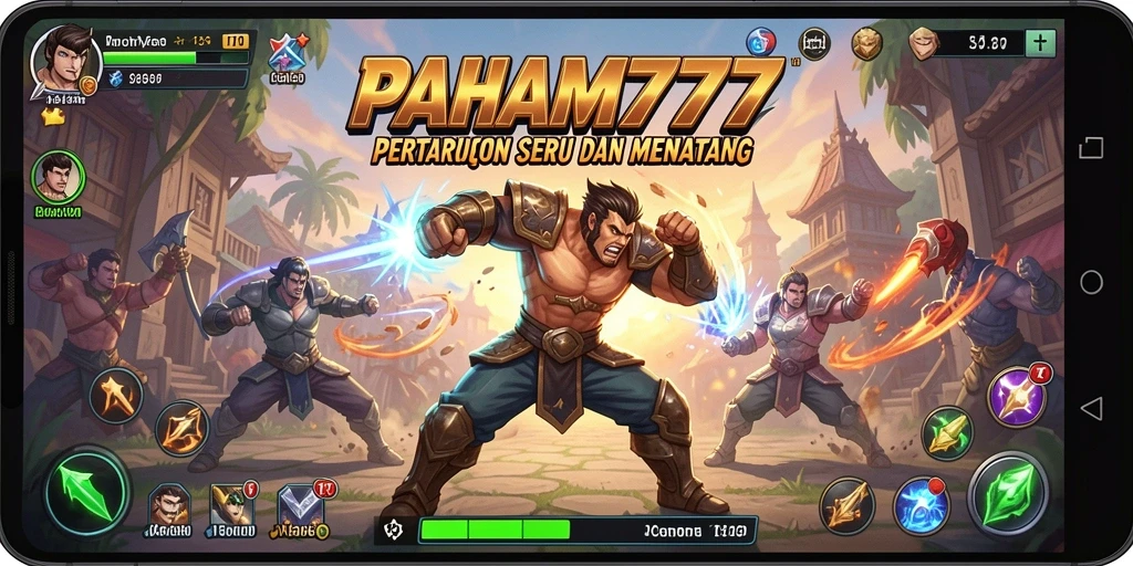 Tampilan gameplay PAHAM777 yang menegangkan saat karakter bertarung.