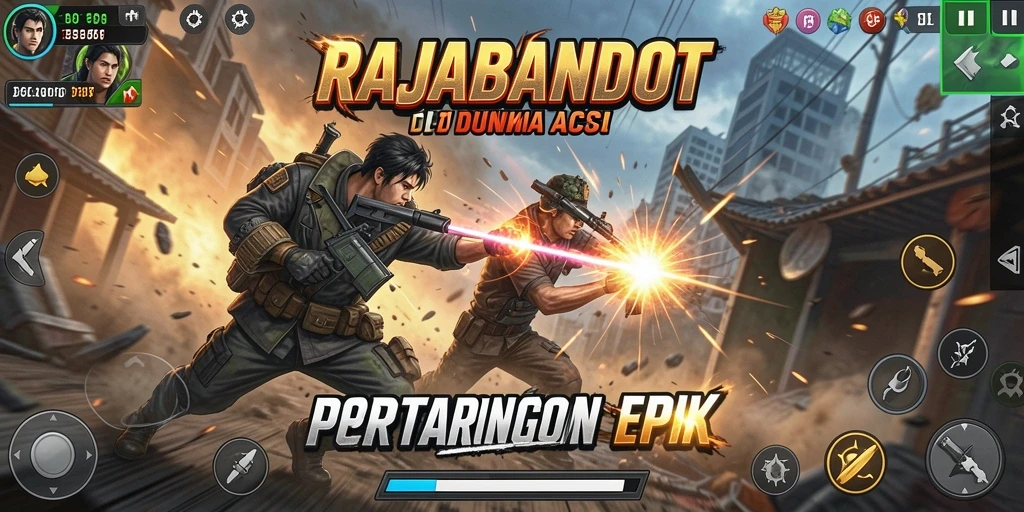 Tampilan seru pertarungan di RAJABANDOT dengan efek visual menakjubkan.