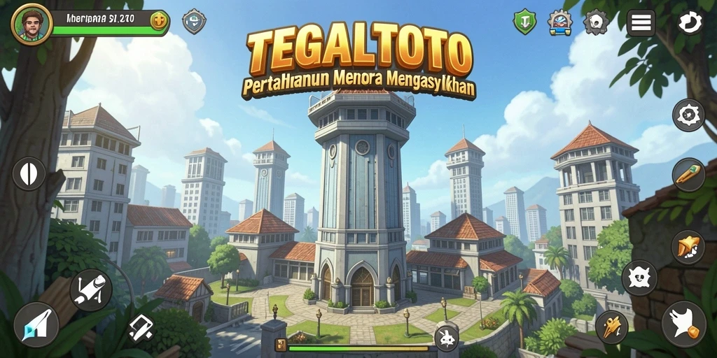 Screenshot gameplay TEGALTOTO dengan menampilkan menara dan musuh.