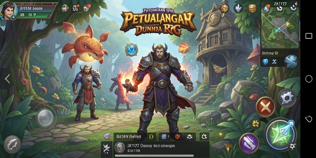 Tangkapan layar menampilkan aksi seru dalam gameplay RPG ZK1177.